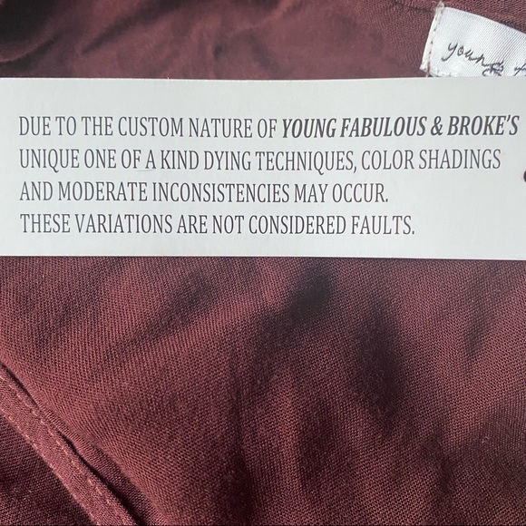 NEW Young Fabulous & Broke Burgundy Tie Dye Dress - Picture 9 of 15